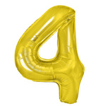 Folienballon Nummer "4" Gold ( 100cm.)