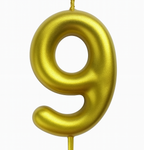 Kerze Nummer "9" - Gold