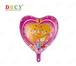 Folienballon Teddybär in Love 18" (45cm).)