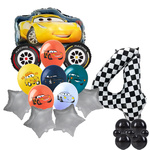 Satz von 4 Autos Folie und Gummi bedruckte Ballons