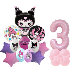 3er Set Kuromi Folien- und Gummiballons bedruckt