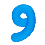 Folienballon Nummer "9" Blau Neon (100cm.)