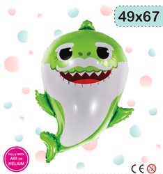 Folienballon Baby Hai Grün (49cm*67cm)