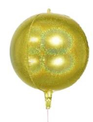 4D Gold Glitter Folienballon 18" (45cm).)