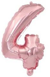Ballon Nummer "4" Rosa Gold (80cm)