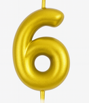 Goldene Geburtstagskerze Nummer "6" - Eleganz für jeden Anlass
