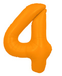 Folienballon Nummer "4" Orange Neon (100cm.)