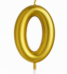Kerze Nummer "0" - Gold