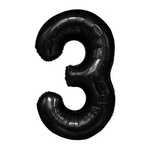 Folienballon Nummer "3" Schwarz (100cm).)