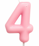Kerze Nummer "4" - Rosa