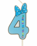 Kinderkerze Nummer "4" blau
