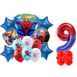 Set aus 9 Spiderman Folien- und Gummiballons mit Aufdruck