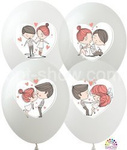 Balloons 12" with print "Love is.." (10 pcs.)