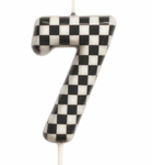 Birthday candle number "7" - checkerboard pattern, race
