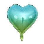 Foil balloon Heart, Rainbow blue 18" (45cm.)