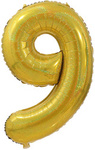 Folienballon Nummer "9" Gold Brokat( 100cm.)