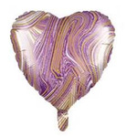 Foil Balloon Heart Marble Purple 18" (45cm.)