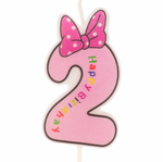 Baby Kerze Nummer "2" rosa