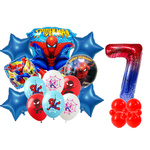 7er-Set Spiderman Folien- und Gummiballons mit Aufdruck