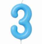 Kerze Nummer "3" - Blau