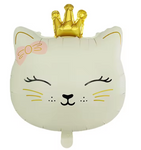 Balloon foli Cat Head with Crown - Foil Balloon