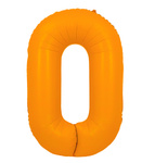 Folienballon Nummer "0" Orange Neon (100cm.)