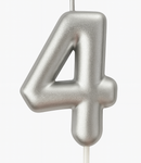 Silver birthday candle number "4" - elegance for every occasion