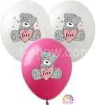 Balloons 12" with print "Teddy in Love" (10 pcs.)