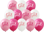 Balony gumowe z nadrukiem It's a Girl (12 szt.)