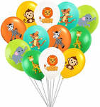 Rubber balloons with Animal print (12 pcs.)