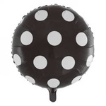 Balon Foliowy Czarny Kropki 18" (45cm.)