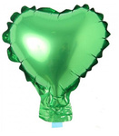 Folie Herz Grün 12,5 cm. (10 Stück.)