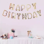 Girlanda papierowa Happy Birthday złota (1 szt.)