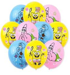 Sponge Bob bedruckte Gummiballons, (10 Stück).)