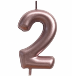 Geburtstagskerze Nummer "2" - Roségold