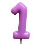 Kerze Nummer '1' - Lila