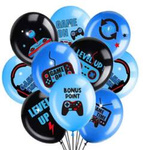Rubber balloons with Gamer print, Game (10 pcs.)