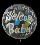 Seifenblasen-Ballon mit Welcome Baby-Aufdruck (18 Zoll)