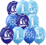 Meer bedruckte Gummiballons (10 Stück).)