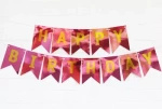 Papiergirlande Happy Birthday Rot (1 Stück).)