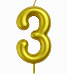 Kerze Nummer "3" - Gold