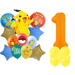 Satz von Pokemon Numeral 1 Folie und Gummi bedruckte Ballons